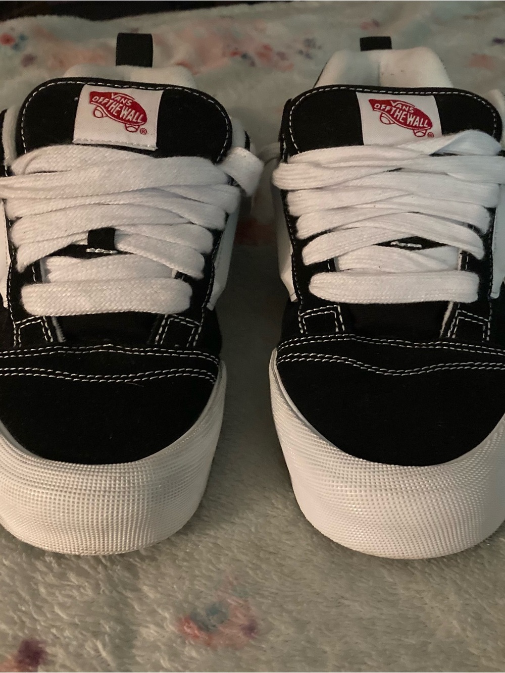 Vans Kids Black & White Low-Top Skate Sneakers